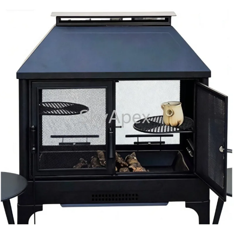 Large Wood Burning Heating Stove - Multifunctional BBQ Oven  Heavy Duty Rustproof for Villa Courtyard Home Outdoor Bonfire Party