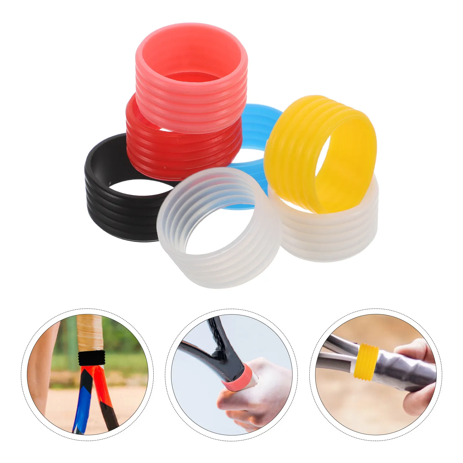 

Набор из 7 силиконовых накладок на ручки теннисных ракеток, блестящие, противоскользящие, для бадминтона и тенниса