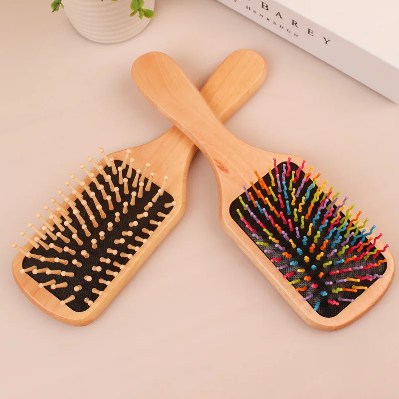 Wooden Airbag Massage Comb Scalp Care Female Curly Hair Anti-static Hair Loss Large Board Hair Brush Cepillo Para Cabello