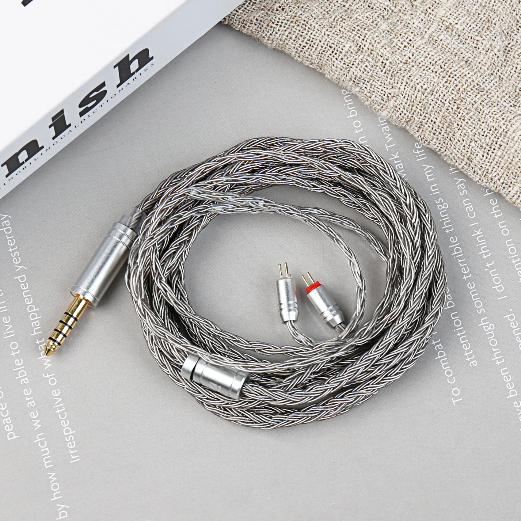 Kabel słuchawkowy KBEAR JunTian Chord 2 metry 16 żył posrebrzany OCC HiFi, ulepszenie do słuchawek 2PIN/QDC/MMCX/TFZ do EDX Pro ZSN CRA ZERO — zdjęcie produktu 4