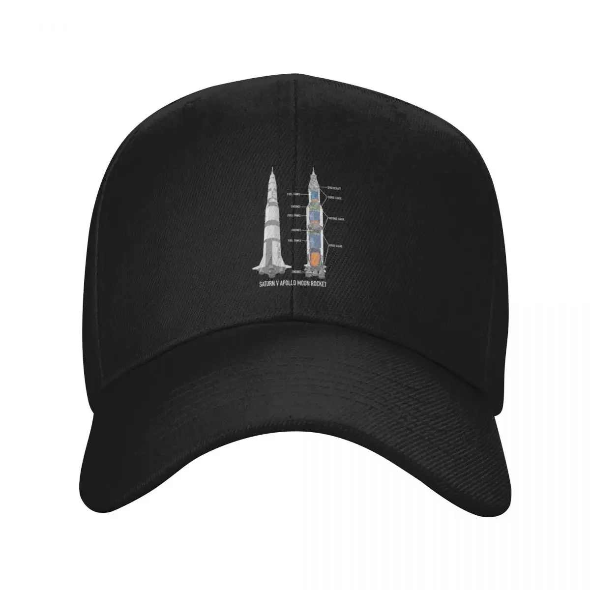 Saturn V Apollo Moon Landing Rocket Cutaway Diagram Gift Baseball Cap Winter hat golf hat genuine Women's Hats Men's