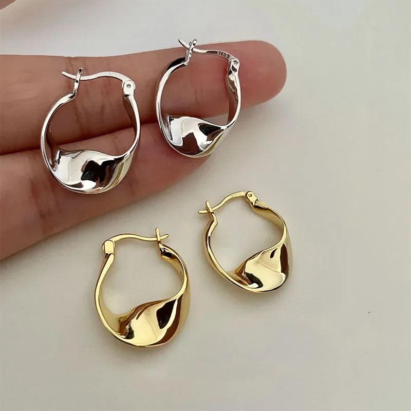 New 925 Sterling Silver Irregular Shape Earrings Charming Personalised Fashion Earrings Birthday Gift for Women Fine Jewellery