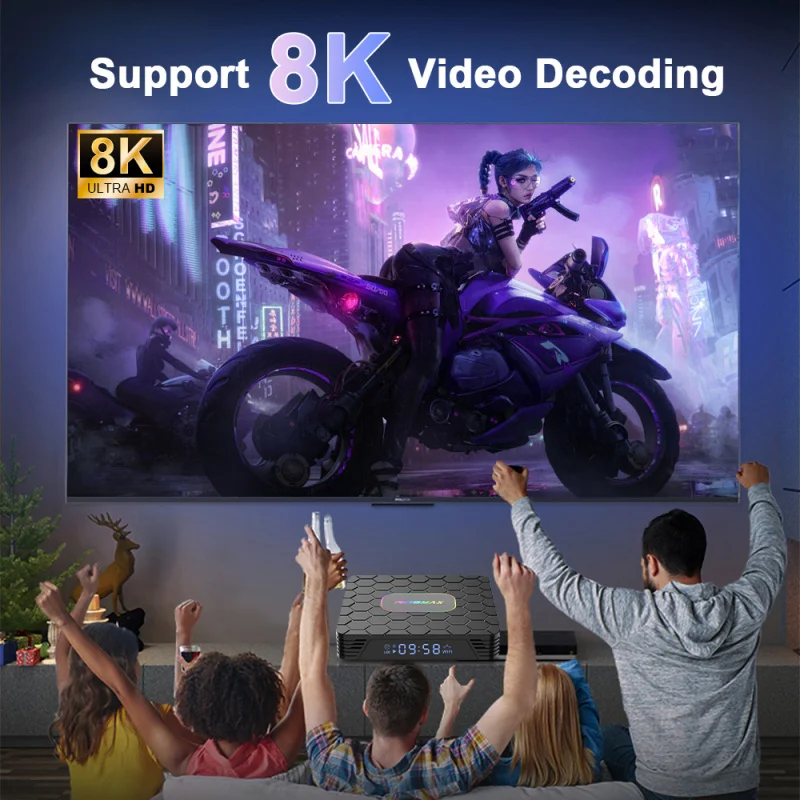 صندوق تلفزيون R69 ماكس بنظام أندرويد 14، معالج Rockchip RK3528 رباعي النواة، يدعم 8K و4K HD، بلوتوث 5.0، واي فاي 6، مشغل وسائط، جهاز ستوب بوكس IPTV