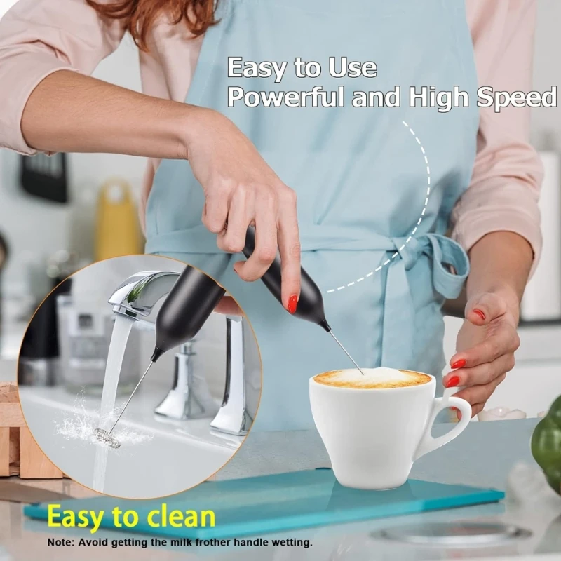 

Electric Milk Frother Handheld Electric Whisk Powerful Mini Drink Mixer Rechargeable Milk Foamer Milk Stirrer for Hot Drinks