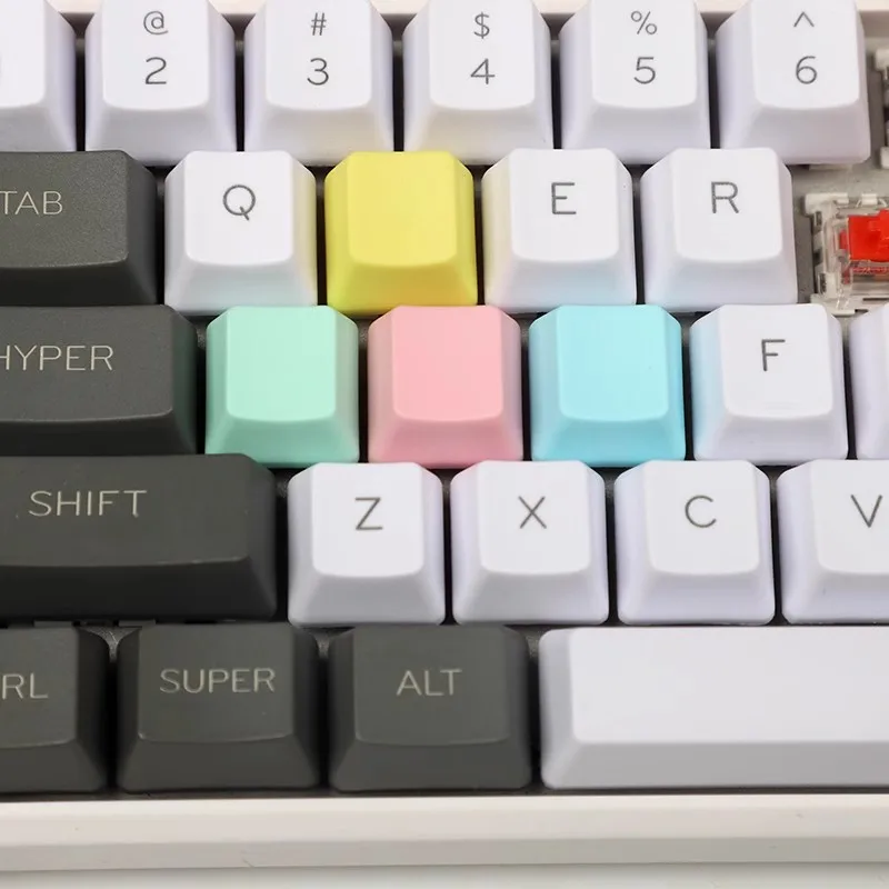 Mechanical Keyboard Blank 1U 1X PBT Keycap OEM Profile R1 R2 R3 R4 Height Rainbow Pure Color Custom DIY WASD Arrow Number Key