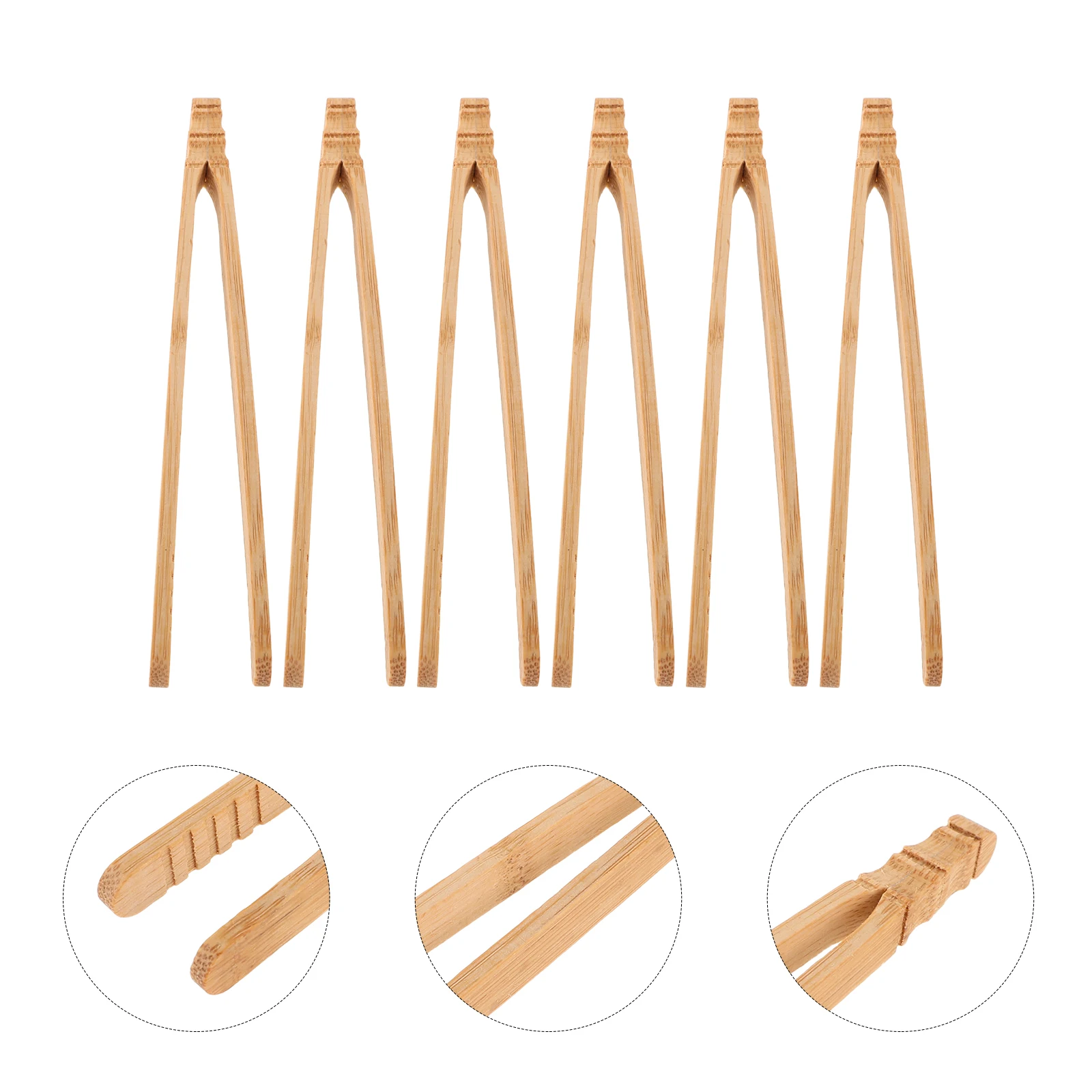 6 szt. Drewnianych pęsetek Montessori do rozwijania motoryki małej, koordynacji ręka-oko, narzędzia do zbierania koralików i fasolki, wspomagające rozwój sensoryczny.