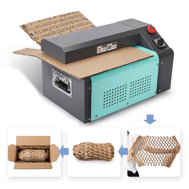 550mm Biodegradable Perforating Honeycomb Paper Waste Carton Boxes Cardboard Micro Shredder for Cushion Packaging
