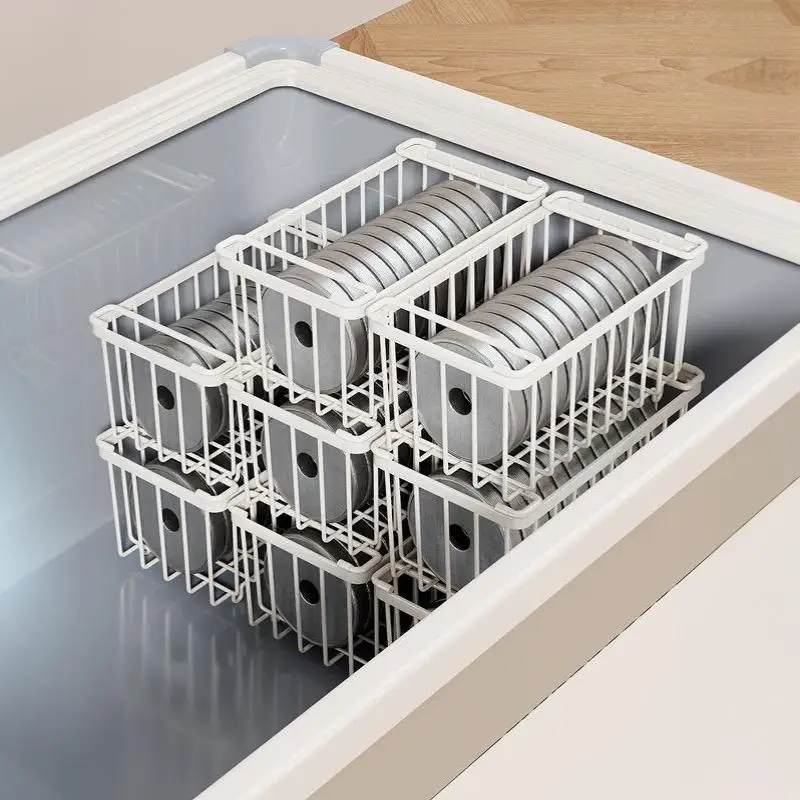 Hängekorbregal für den Tiefkühlschrank, Aufbewahrungsregal für den Kühlschrank, Lebensmittelnetzkorb, Eiscreme-Aufbewahrungsregal, Hängekorb – Detail 9