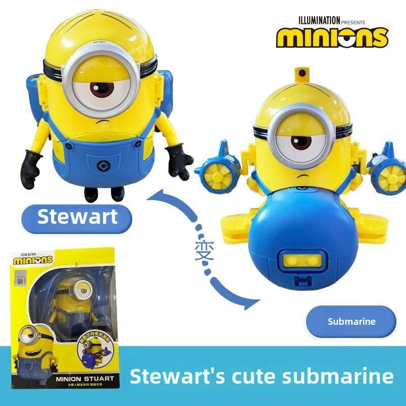 Despicable Me Minions Bob Kevin Stewart Transformation Figure Creative Personalized Children's Toy Model Desktop Ornament Gift