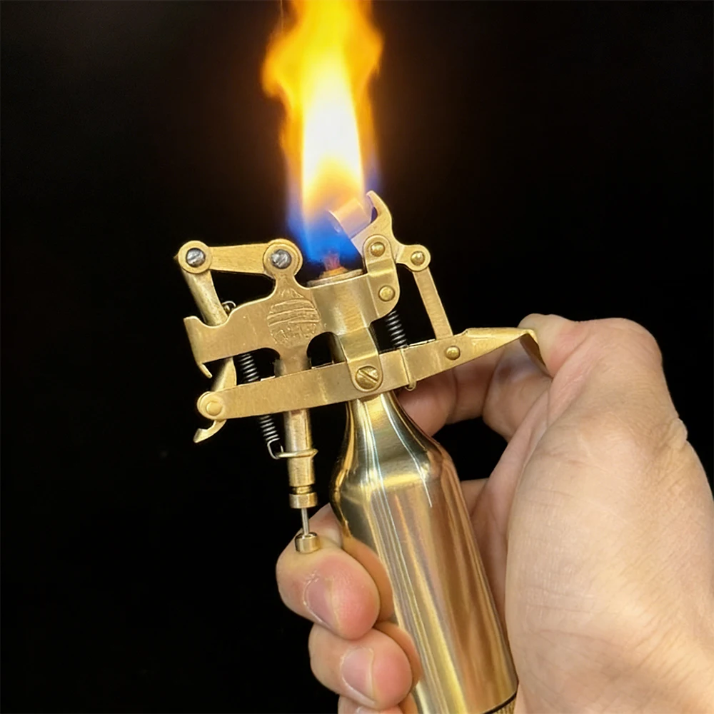 

1 шт. Ретро-зажигалка из латуни в инновационном стиле, дизайн в виде здания, винтажный европейско-американский классический воспламенитель