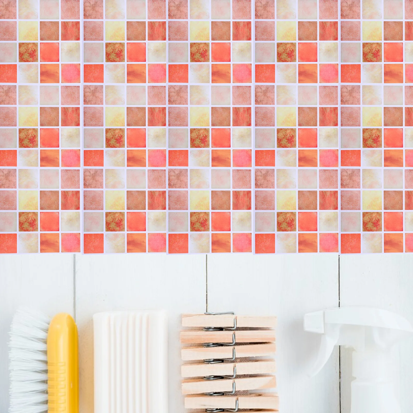

30 PCS Stickers Waterproof Wall Mosaic Splicing Bathroom Wallpaper Tile Backsplash for Kitchen Peel and Tiles