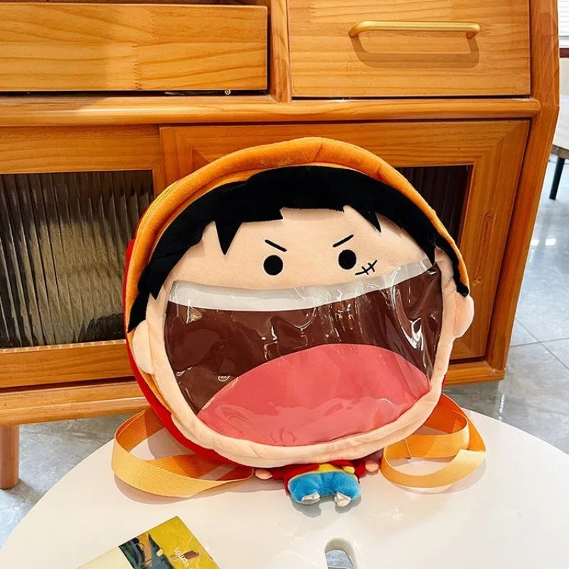 

Anime Luffy 2D Big Mouth Backpack Cartoon One Piece Japanese Creative Personality Cute Plush Backpack Girl Shopping Storage Bag