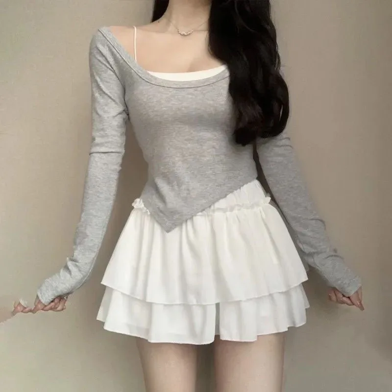 Lolita Cute White Ruffle Cake Skirt Women Summer High Waist Fluffy Mini Skirt Sweet Pretty Style Kawaii Pleated Skirt