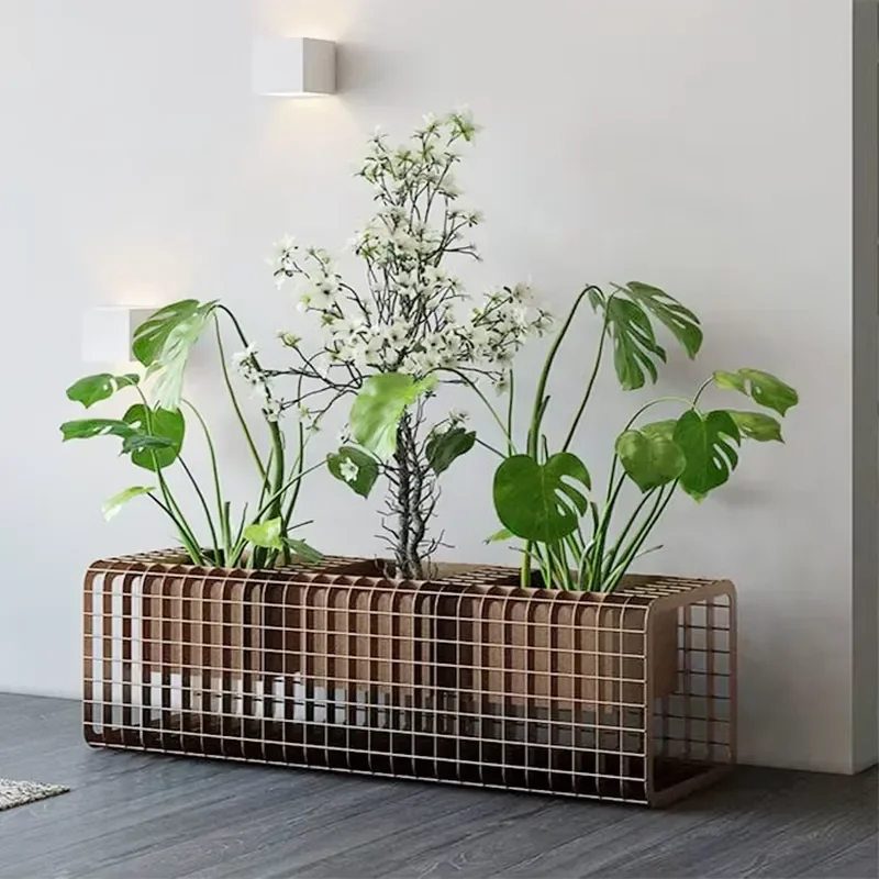 for Modern Decorative Steel Flower Pot Outdoor Indoor Balcony Patio Planting Box Wholesale