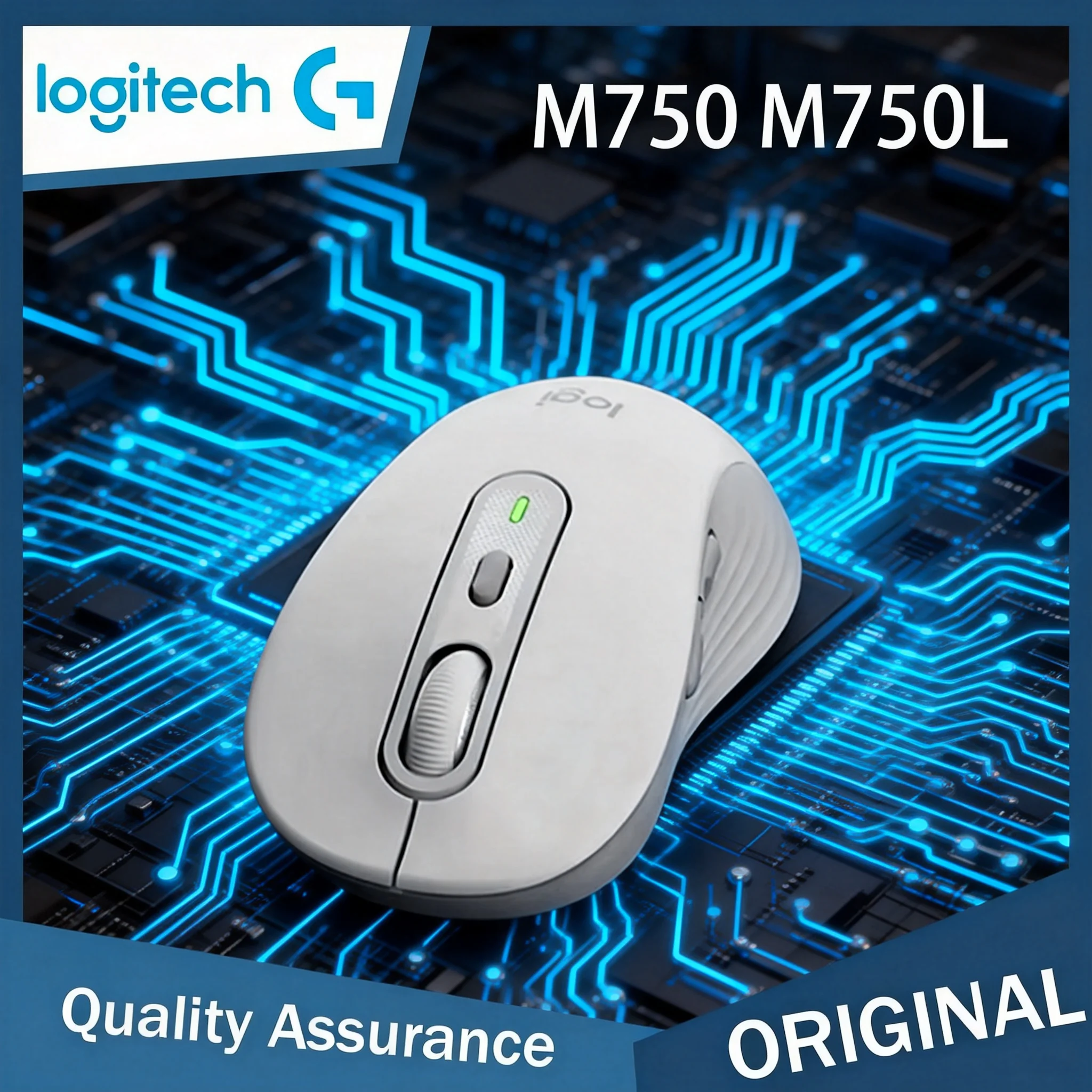 Logitech M750/M650 Wireless Silent Mouse, 2.4G Bluetooth Dual Mode, Smart Scroll Wheel + 24 Months Battery Life