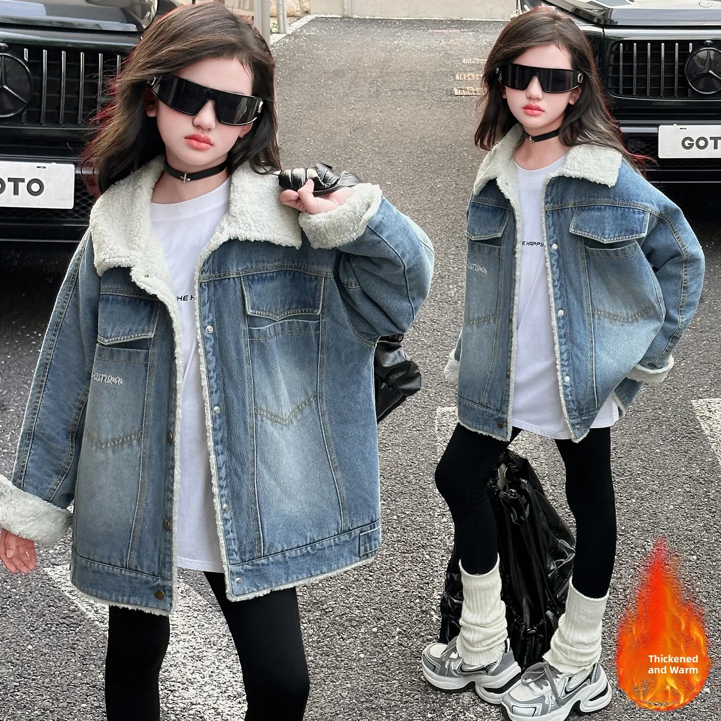 

Женская зимняя джинсовая куртка с утеплением, повседневная, в корейском стиле, для школьниц, модная верхняя одежда