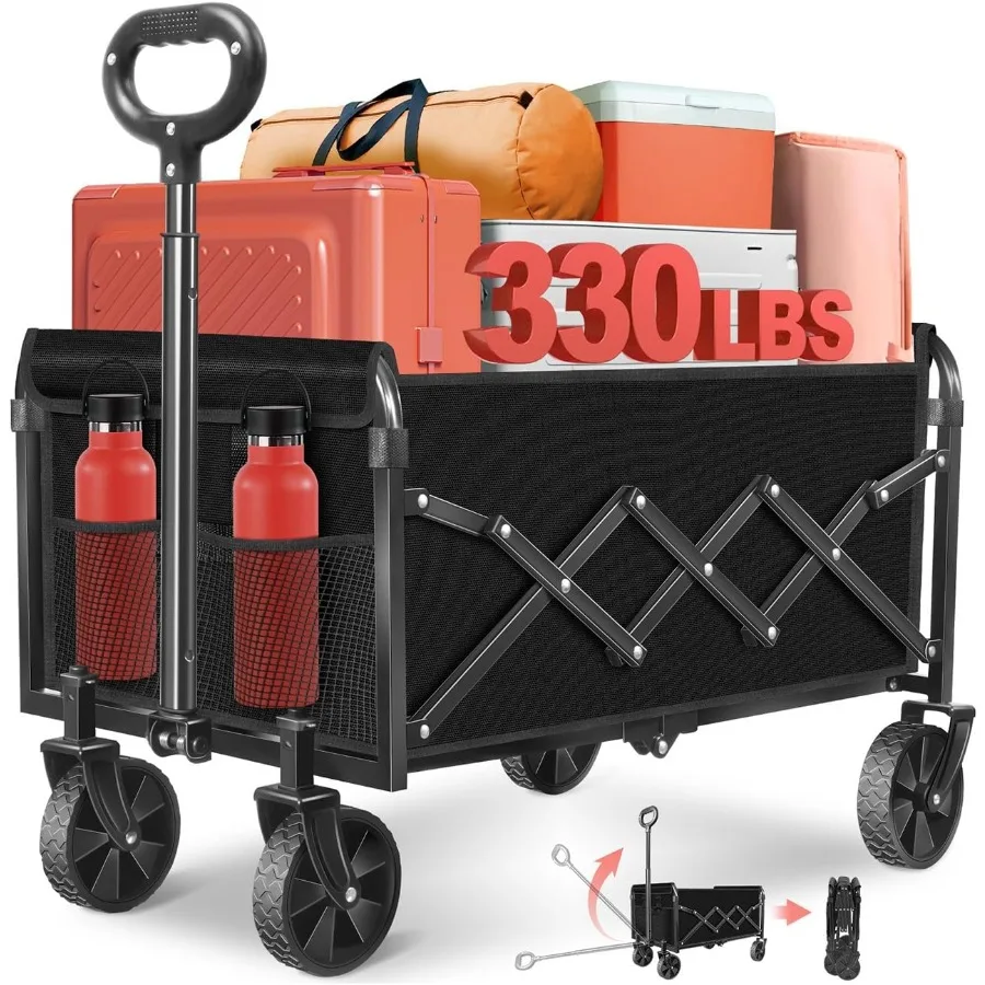 عربة عربة قابلة للطي للتخييم على الشاطئ والرياضة والحديقة عربة أدوات خفيفة الوزن محمولة قابلة للطي مع تصميم عجلات قابل للطي fo #1