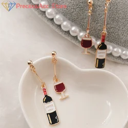 Enamel Wine Glass Earrings Red Wine Earrings Mini Food Earrings A Gift For Wine Lovers