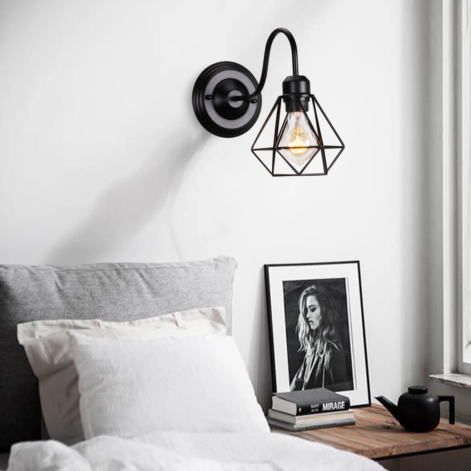 Vintage Wall Light Shade Industrial Ceiling Lamp Retro Loft Wall Sconce Cafe Bar Indoor Lighting Living Room Home Decor E27 LED