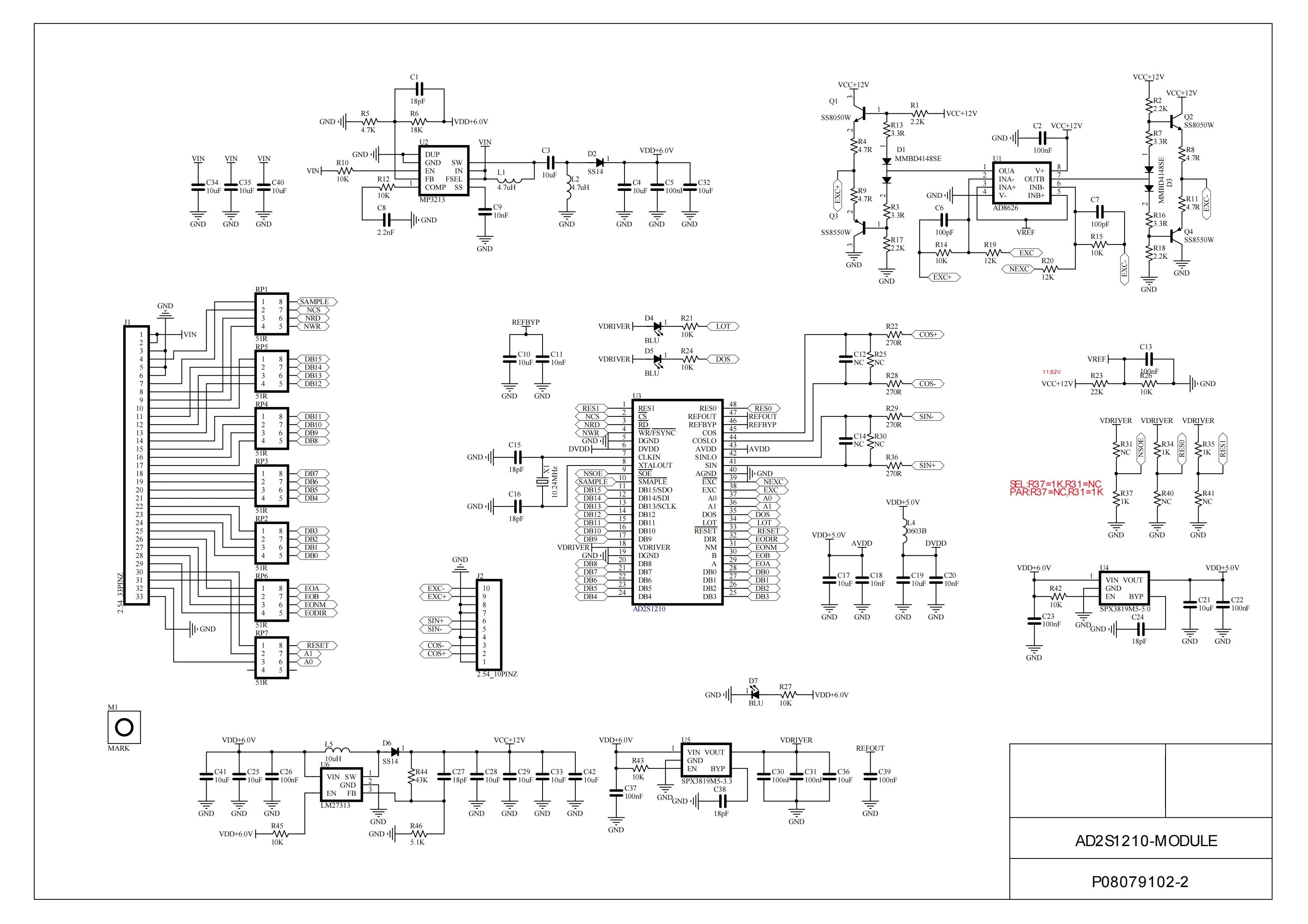 Imagem -05 - Resolver Aquisição Módulo 16bit Codificador Rotativo Rdc Suporte Saída de Sinal de Quadratura Ad2s1210