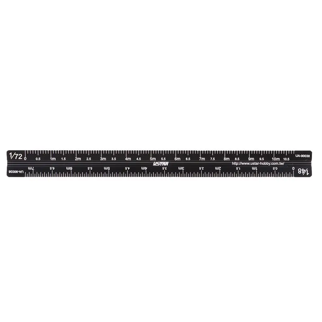 Miniatures Model Triangular Scale Ruler Black Metal Measuring Tool for Architects and Students in Sizes 1 12 to 1 72