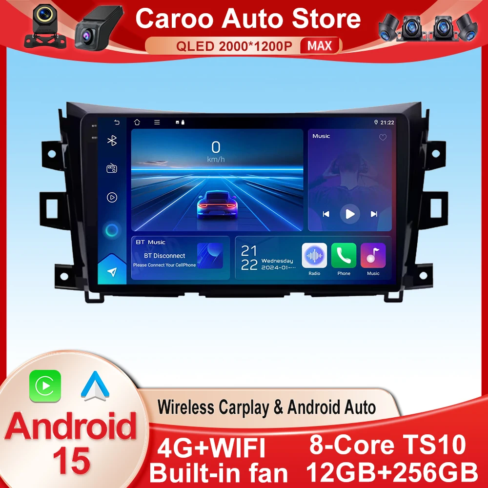 

Android Auto For Nissan NAVARA Frontier NP300 2015 - 2024 Car Radio Multimedia Video Player GPS Navigation QLED screen No 2Din