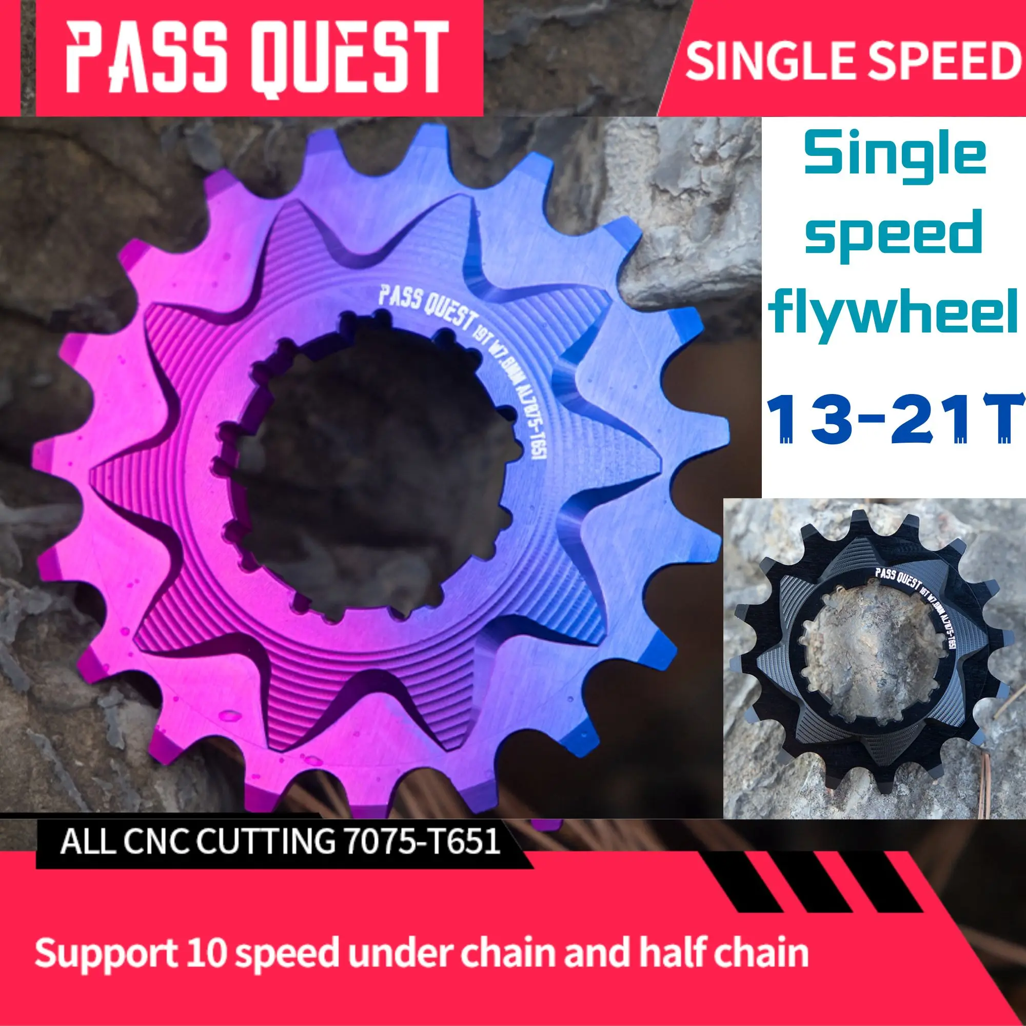 PASS QUEST Single Speed Freewheel/Flywheel and Spacer Forshimano8/9/10speed Soil Slope Bicycle Street Climbing Bicycle Parts