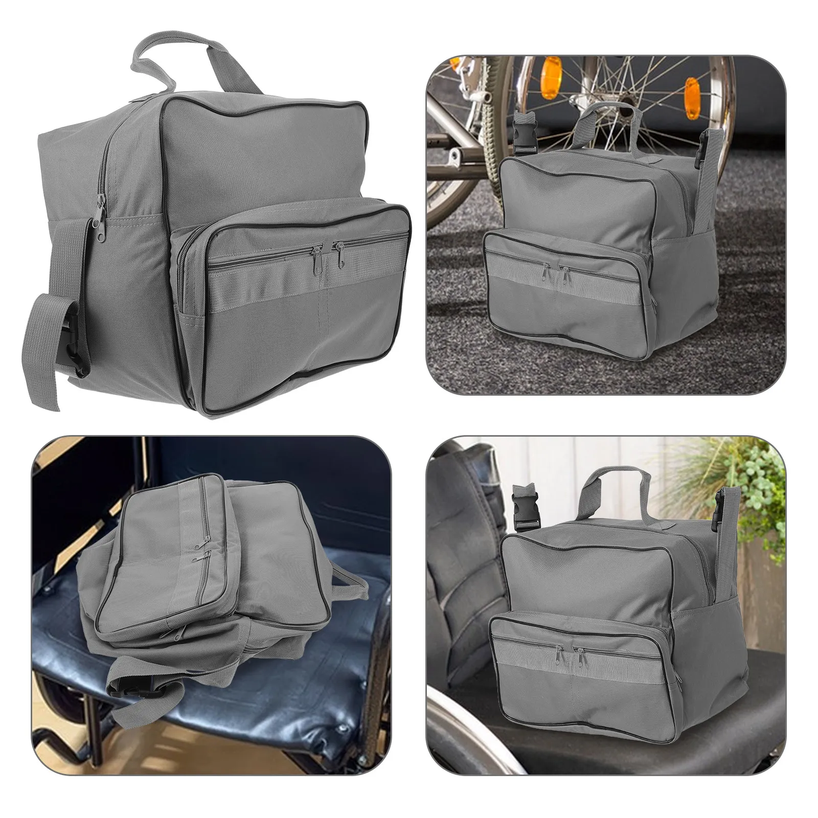 Senior Travel Storage Wheelchair Back Hanging Bag Waterproof Multi Pocket Organizer for Long Trips Daily Use Side Wheelchair Bag