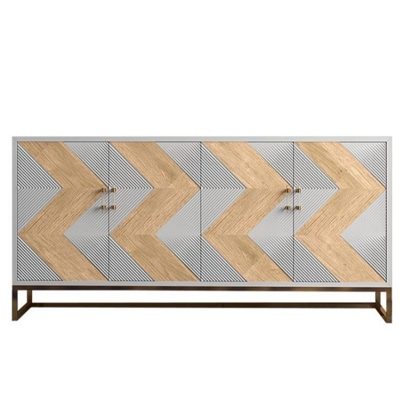 

side cabinet, storage cabinet, living room cabinet, Italian modern furniture, small apartment, four-door porch cabinet