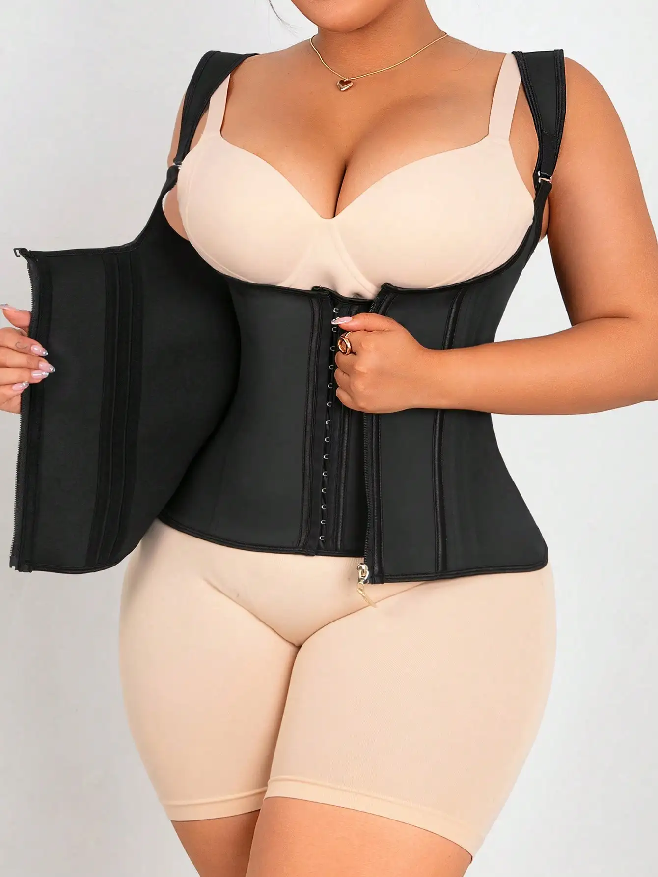 여성용 허리 트레이너 1개, 본드 라텍스 허리 코르셋, 스포츠 쉐이핑 탱크탑, 블랙