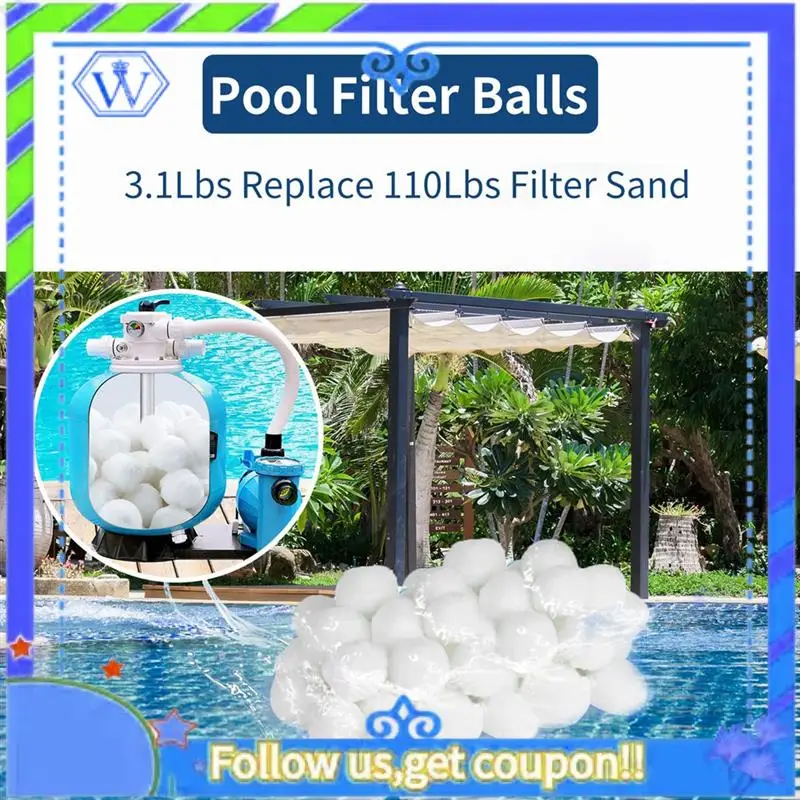 

Easy To Use 1.5 Lbs Pool Filter Balls, Pool Filter Media Fiber Ball For Swimming Pool Bath Center Bathtubs Durable Easy To Use