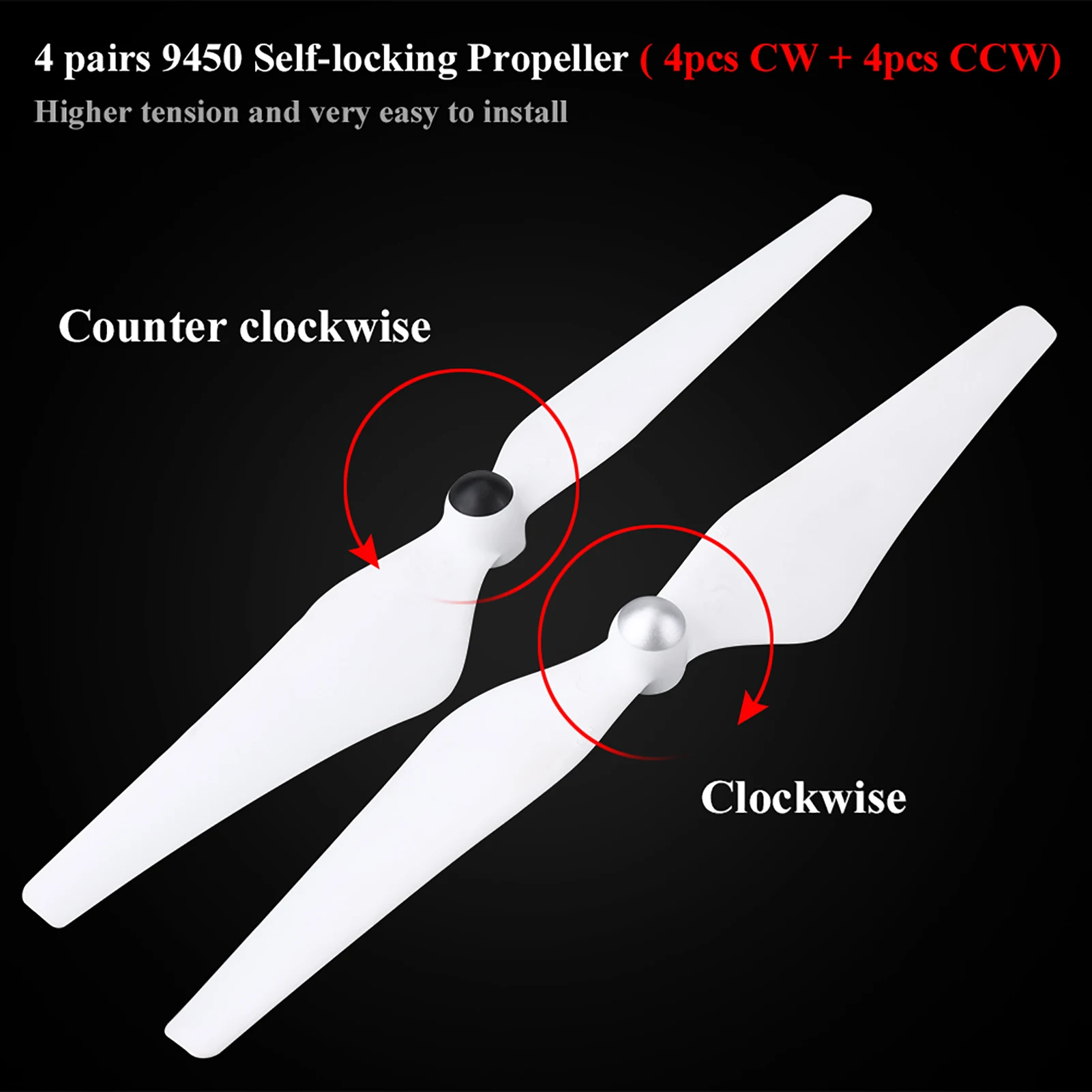 8Pcs CW CCW SelfLocking Propellers Quadcopter Blade For DJI Phantom 2/3 Drone