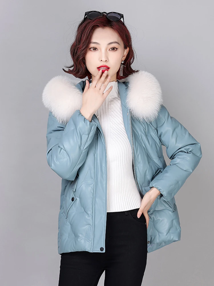   เสื้อโค้ทขนสัตว์แท้หนังแกะสำหรับผู้หญิง รุ่นใหม่ ฤดูหนาว สไตล์ลำลอง มีซิป