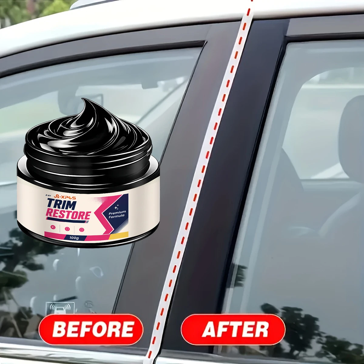 Car Plastic Restorer Ultra Black Gloss Polish Waterproof Anti-Fade UV Protection Interior Exterior Trim Long-Lasting YT2049