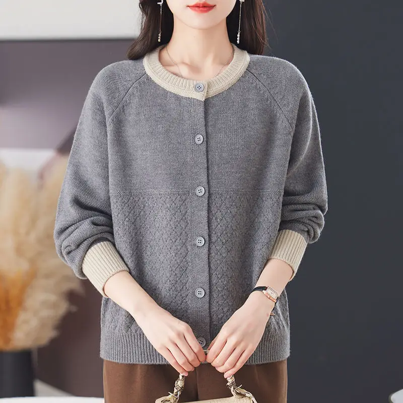 جديد تريكو البلوز سترة للنساء ربيع الخريف طويلة الأكمام أعلى الحياكة ملابس امرأة سترة سترة معطف قصير الإناث