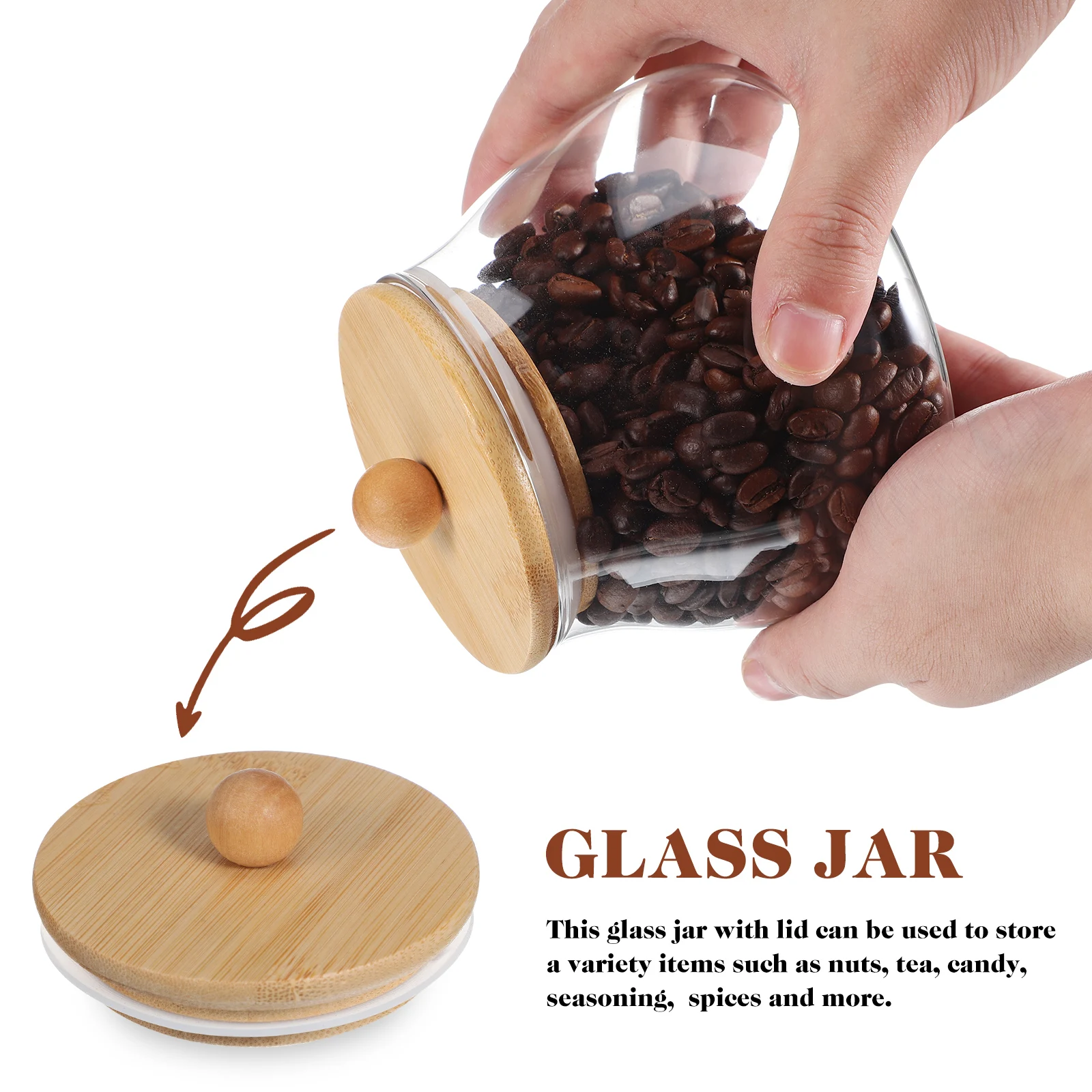 

Candy Storage Jar Glass Sealed Container for Tea Nuts Spices Kitchen Organizer Glass Jar with Lid Jars with Lids