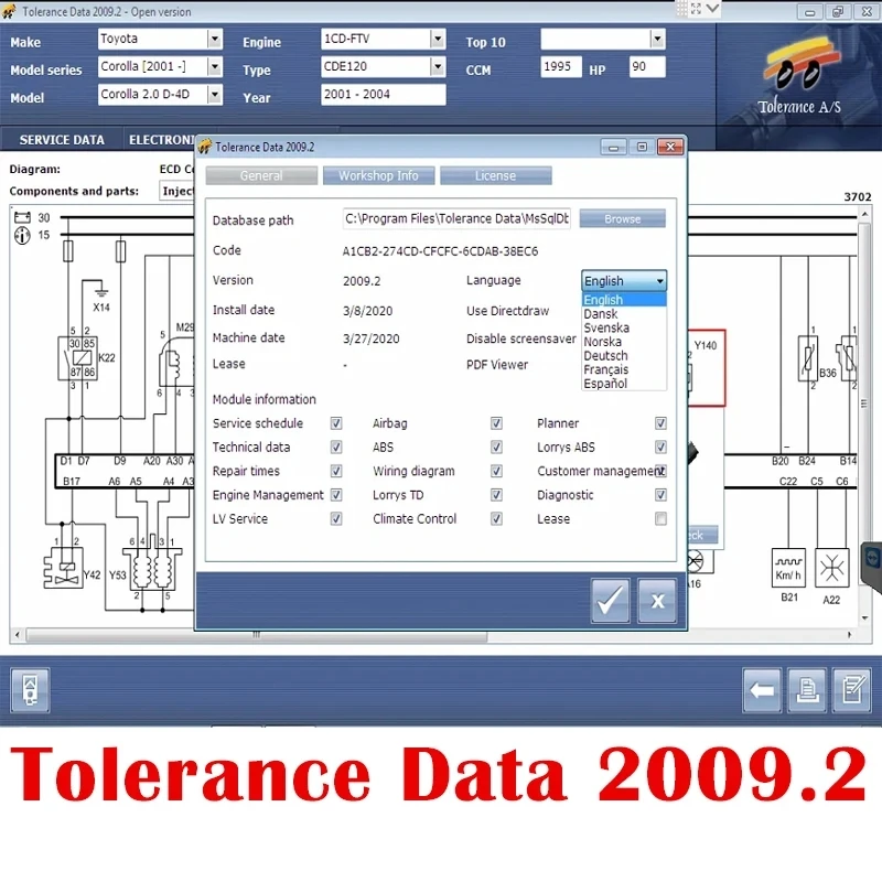 Newest Tolerance Data 2009.2 with keygen Car Repair Tool Software Link diagnostic tools electric equipment 32GB USB multilingual