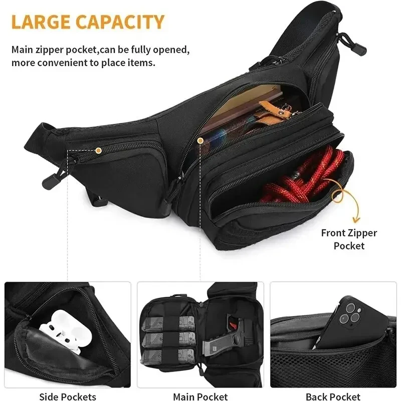 Tactical Fanny Pack Nylon Backpack Hiking Phone Bag Outdoor Sports Safari Hiking Camping Belt C Airsoft Bagcolor