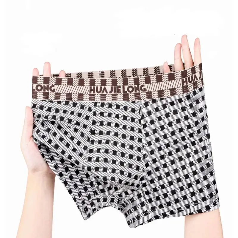 

3 pcs Men Underwear Cotton plaid BoxerShorts Breathable Men's Underpants Hombre Panties Lingerie Boxers Briefs