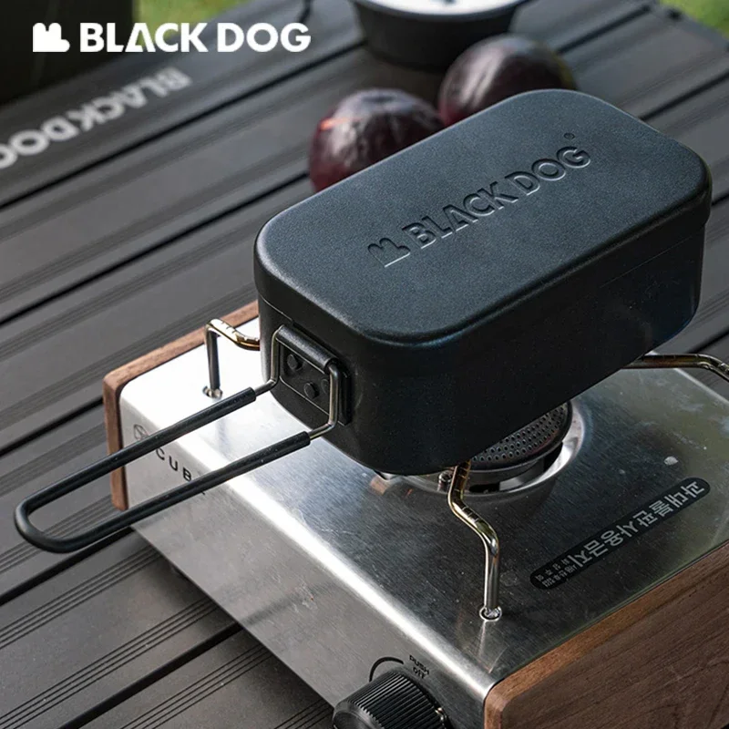 Naturehike BLACKDOG Steel Tableware Camping Picnic Meal Food Containers  Lunch Box StainlessHandle Foldable Aluminum Dinner