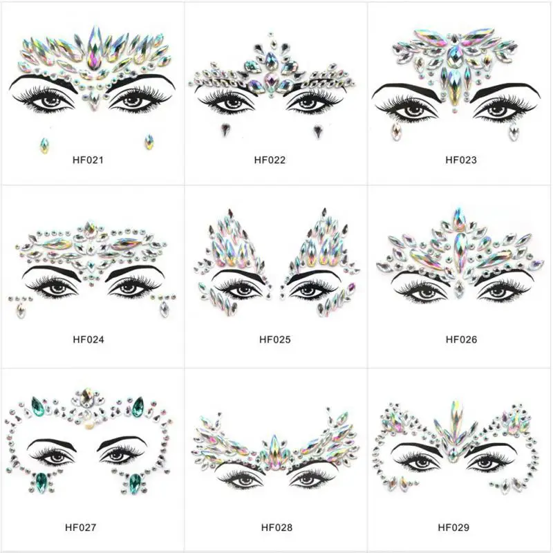 Tattoo Sticker Sparkling Fashionable Unique Shimmering Adorn Yourself Sparkling Festival Adornment Festival Face Jewels Glitter