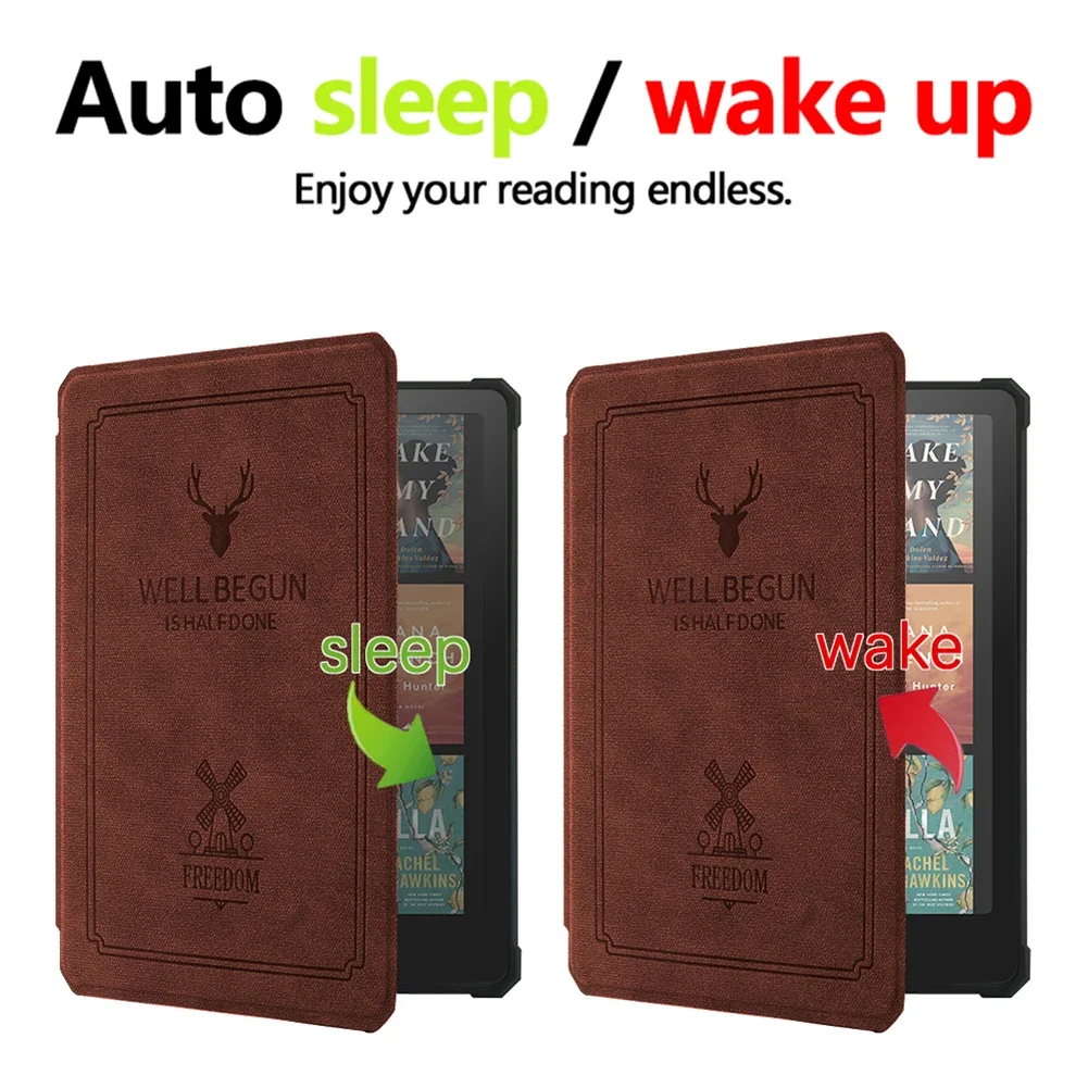 For Kindle Paperwhite 12th Gen 2024 7Inch Ebook Smart Cover Protective Case Auto Sleep Wake Shockproof Ebook Protector Sleeves