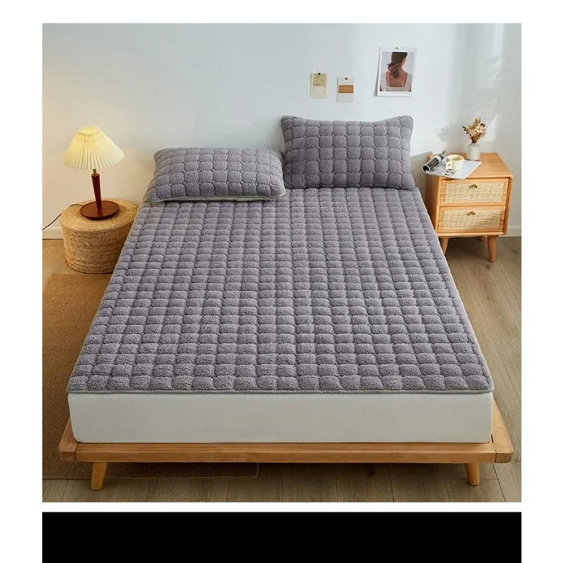 Mattress Soft Mattress Bottom Mattress 1.5 Mattress 1.8x2.0 Mattress Winter Plush Thickened Lamb Fleece Bed Mattress Bottom