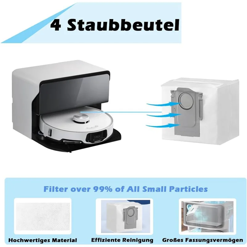 

ABGH-For Roborock S8 Maxv Ultra Robot Vacuum Cleaner Main Side Brush HEPA Filters Mop Cloth Dust Bags Accessories