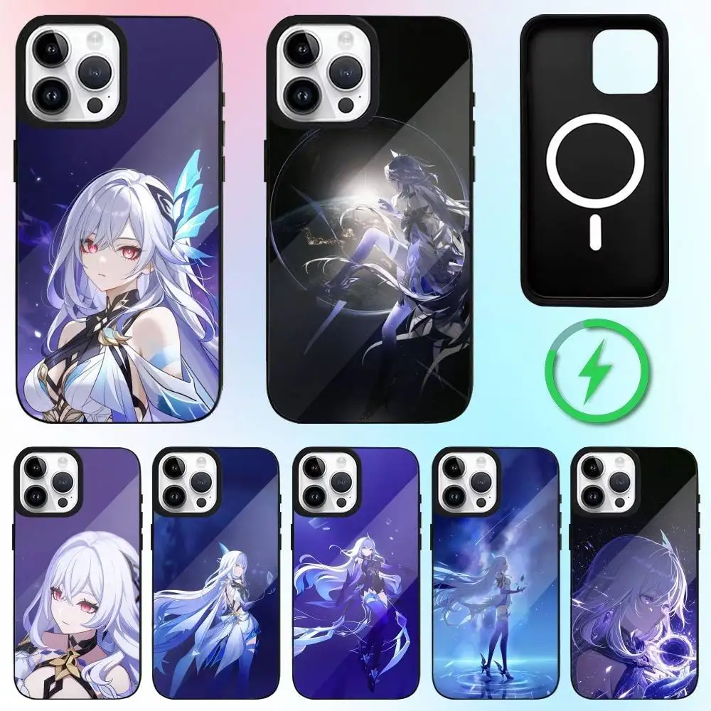 Etui na telefon G-GENSHIN IMPACT S-Skirk-es do iPhone'a 17, 16, 15, 14, 13, 12, 11 Plus, Pro Max z magnetycznym systemem Magsafe i bezprzewodowym ładowaniem.