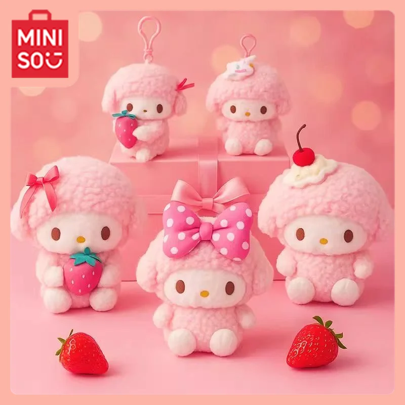 

MINISO Фортепиано Kawaii аниме кукла с ворсом ягненка клубника милая Chiikawa мультфильм аксессуар кукла подарок студенческие праздничные подарки