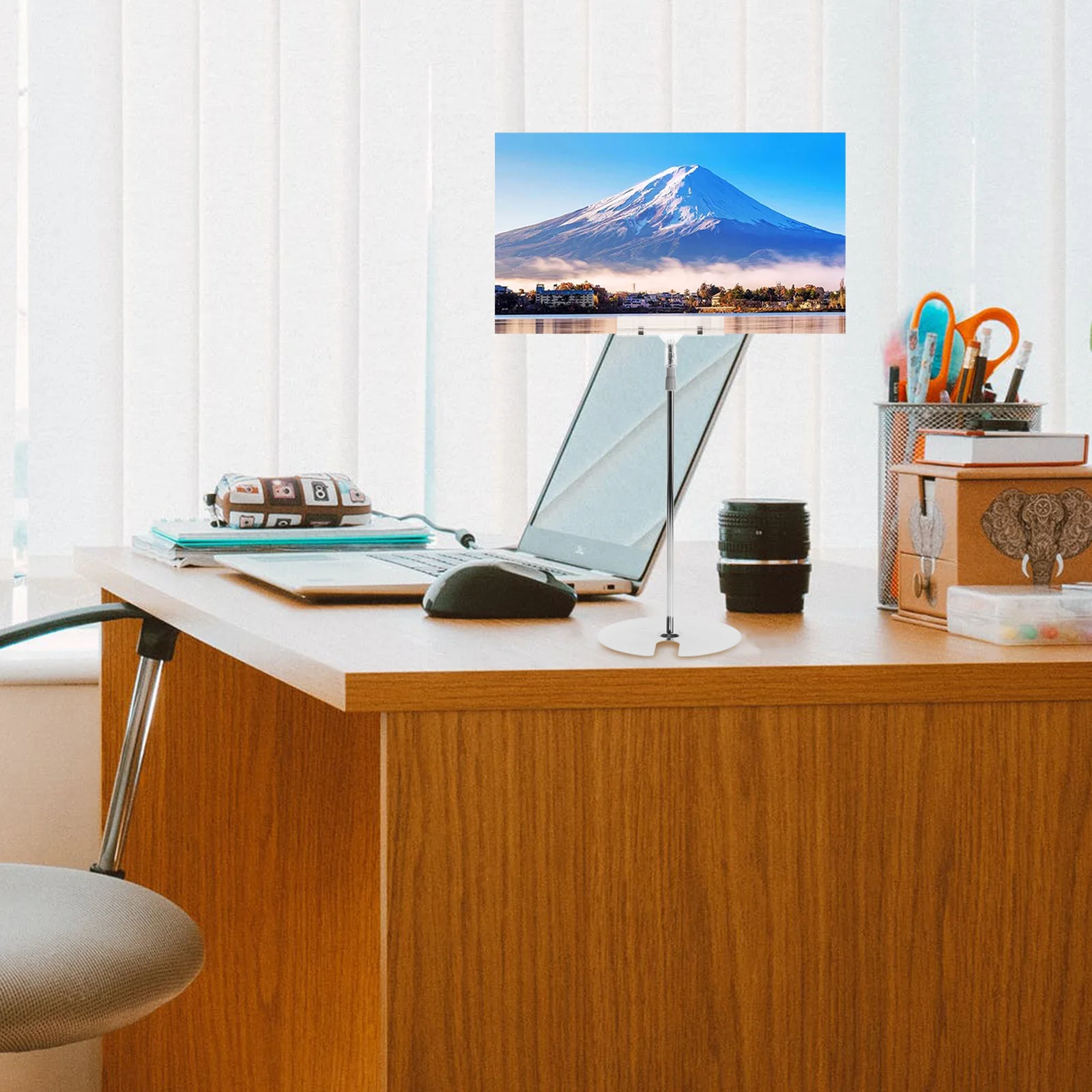 

Poster Holder Marketing Sign Stand Banner Clip Stands Adjustable T-shaped Metal Display Desktop Pop