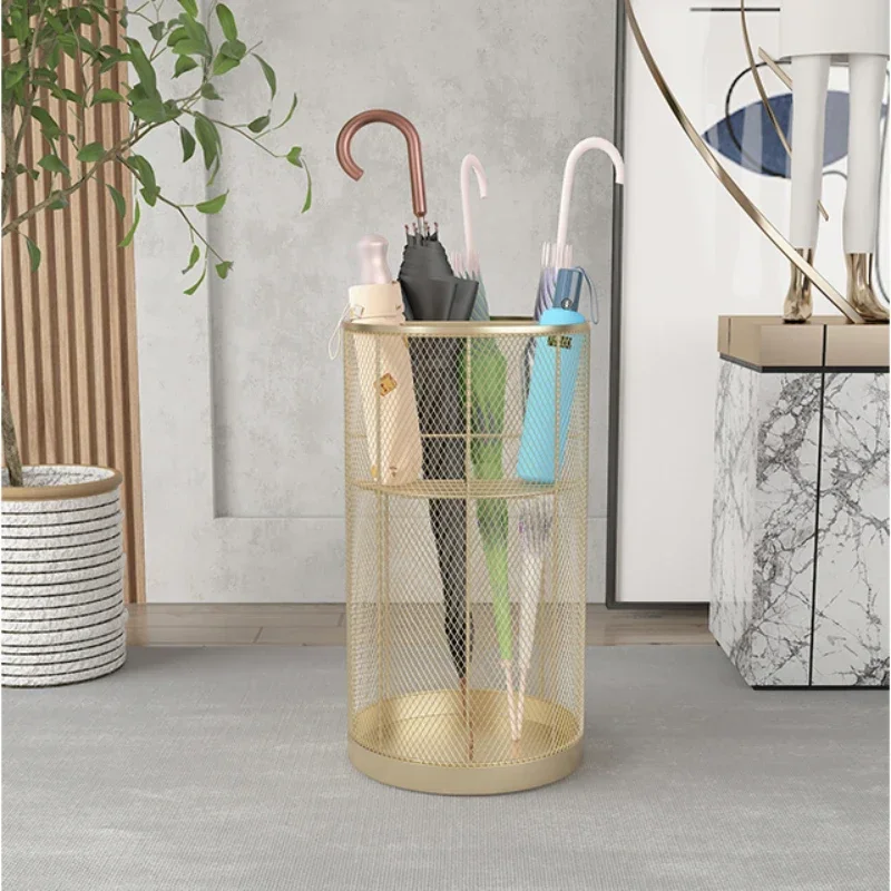 Office Umbrella Stand with Lattice Design, Hollow Cane Holder, Double Layer Structure, Stylish and Practical Storage