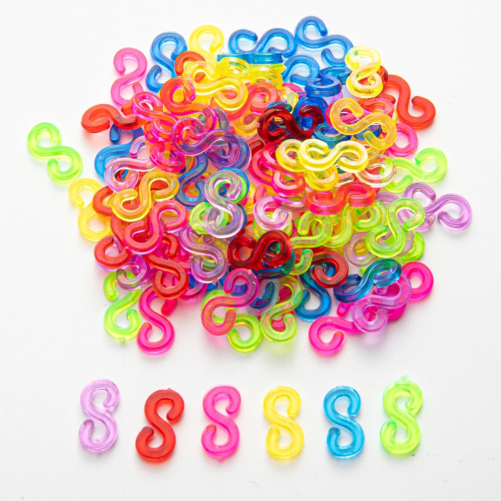 

S Shape Connections Clasp Hooks Rubber Band For DIY Handmade Elastic Bracelets Jewellery Making Supplies Deco Parts Craft Charm