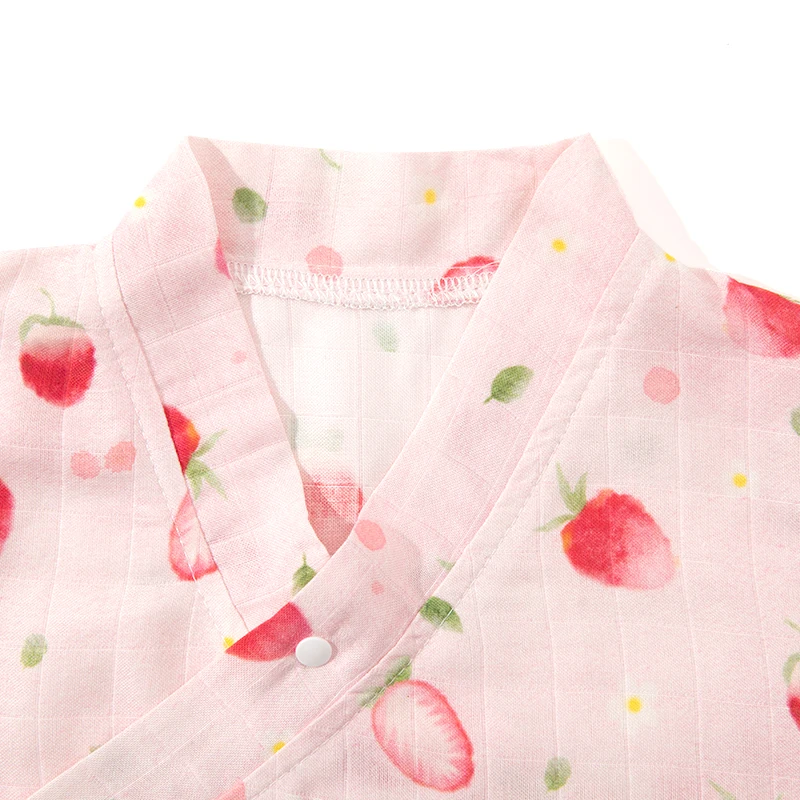 Summer infant Baby girls boys Clothing Bodysuits Onesie Short sleeve Baby kimono Bamboo muslin Fashion Kawaii